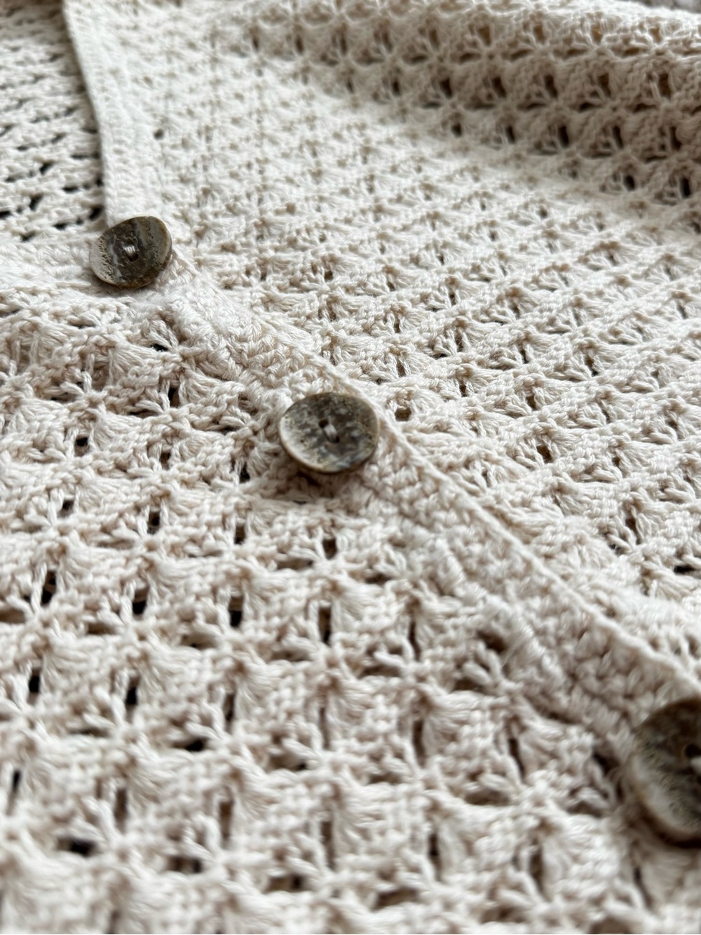Liz Claiborne Liz Sport Linen Cotton Open Knit Cardigan Cottage Cozy Boho - Picture 2 of 7